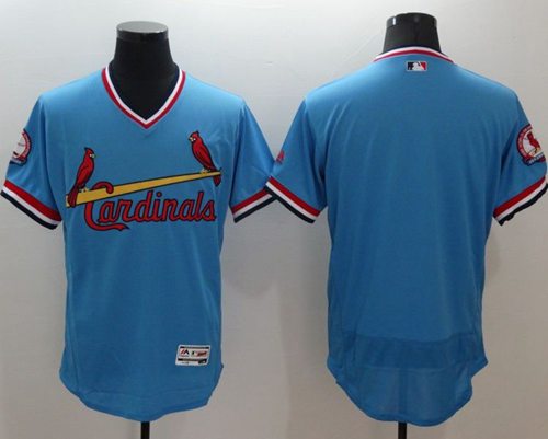Cardinals Blank Light Blue Flexbase Authentic Collection Cooperstown Stitched MLB Jersey - Click Image to Close